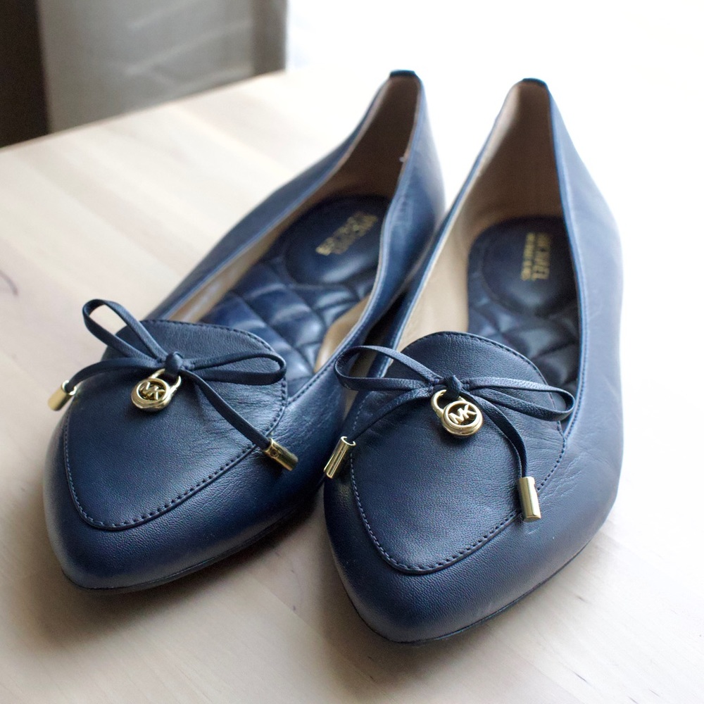 Michael Kors Navy Nancy Pointed Toe Loafer Flats